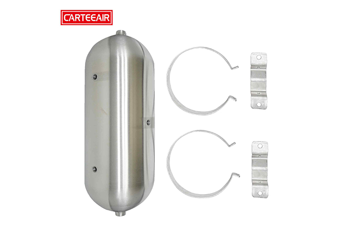 2.0 Gallon Seamless Aluminum Air Tank, Air Tank for Air Suspension Air Compressor Kit