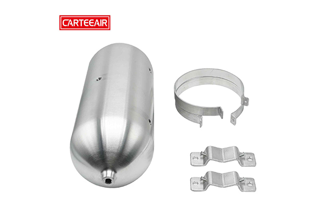 2.0 Gallon Seamless Aluminum Air Tank, Air Tank for Air Suspension Air Compressor Kit